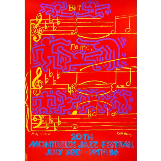 Andy Warhol & Keith Haring, Montreux Jazz Festival, 1986 Screenprint on wove paper 70 x 100 cm (27.55 x 39.37 in) Signed...