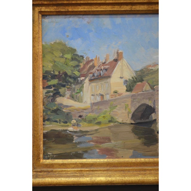 Beige Suzanne Dechamps, Stone Bridge, France, 1920s, Oil on Panel For Sale - Image 8 of 11