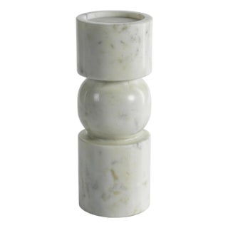 Marrakesh 10" Tall Marble Pillar Candle Holder For Sale