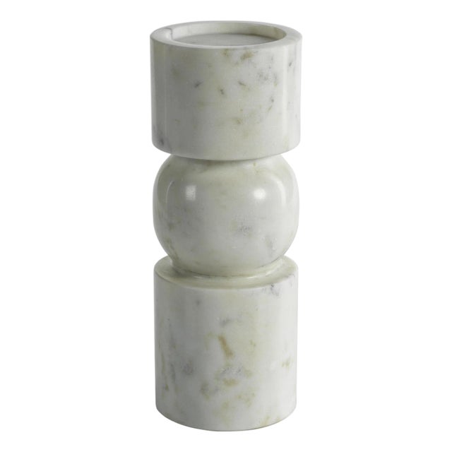 Marrakesh 10" Tall Marble Pillar Candle Holder For Sale