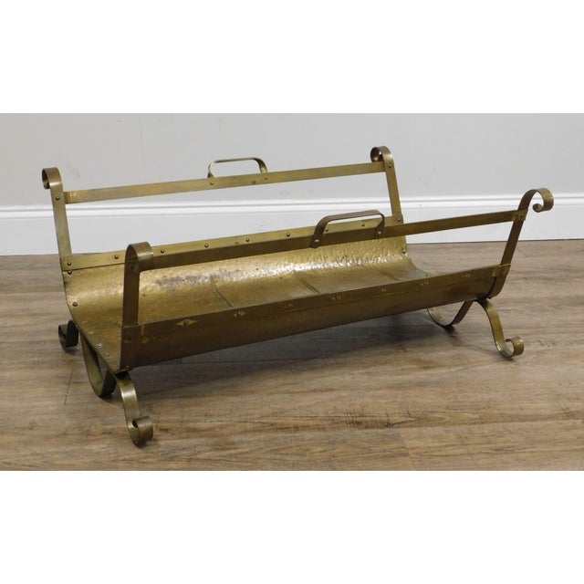 Quality Vintage Brass Fireplace Log Holder Chairish