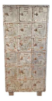 Steel Locker with 18 Compartments, 1930s