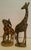 1960s Vintage Hand-Carved Wood Giraffes 12" Dad & 8" Mom/Calf African Safari Folk Art For Sale - Image 5 of 7