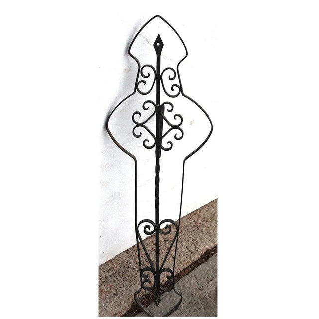 Large American Wrought Iron Lantern / Plant Hanger Wall Bracket For Sale In Denver - Image 6 of 10