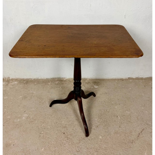 20th Century Spanish Rectangular-Top Side Table on Tripod Base, 1940 For Sale - Image 4 of 14