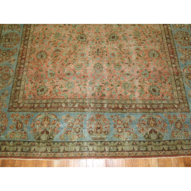 Brown Antique Persian Kashan Carpet - 9'8" x 11'8" For Sale - Image 8 of 18