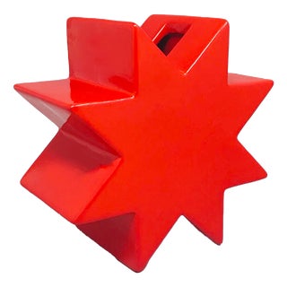 Red Hsing Vase from Ettore Sottsass, Italy, 1980s For Sale