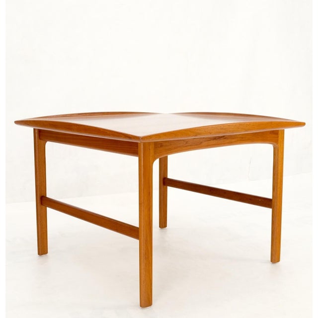Mid-Century Modern Danish Mid-Century Modern Teak Square Rolled Edges Coffee Table MINT! For Sale - Image 3 of 14