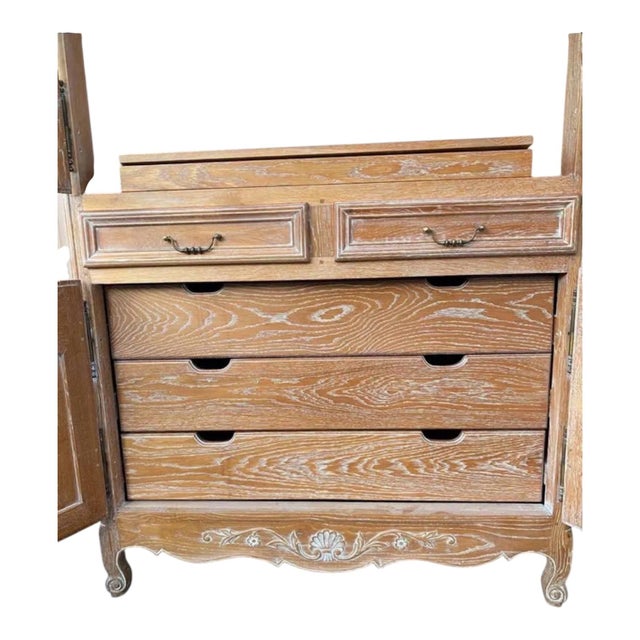 Late 20th Century Vintage Oak Country Armoire With Built in t.v. Carousel For Sale - Image 5 of 6
