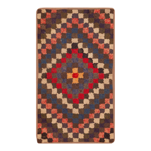 Nazmiyal Collection Bold Geometric Pattern Antique American Hooked Rug