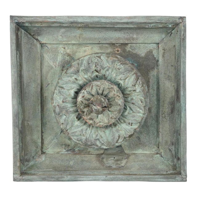 Early 20th Century Copper Architectural Rosette Element For Sale