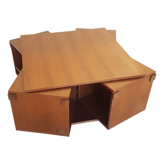 Italian Walnut Coffee or Bar Table by Bernini, 1960s For Sale