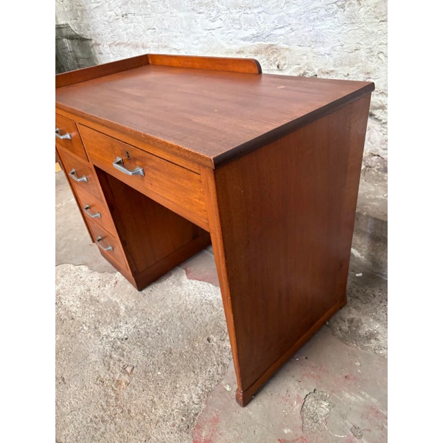 Vintage Desk in Wood & Metal For Sale - Image 3 of 9