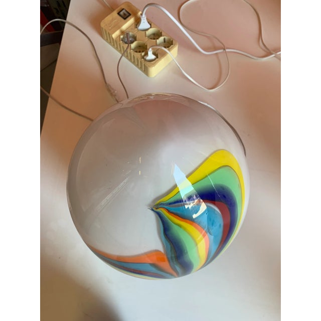 Murano Murano Glass Multicolored Reeds White Egg Lamp For Sale - Image 4 of 7