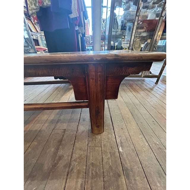 Large 19th Century Sturdy Rustic Elm Bench For Sale - Image 4 of 16