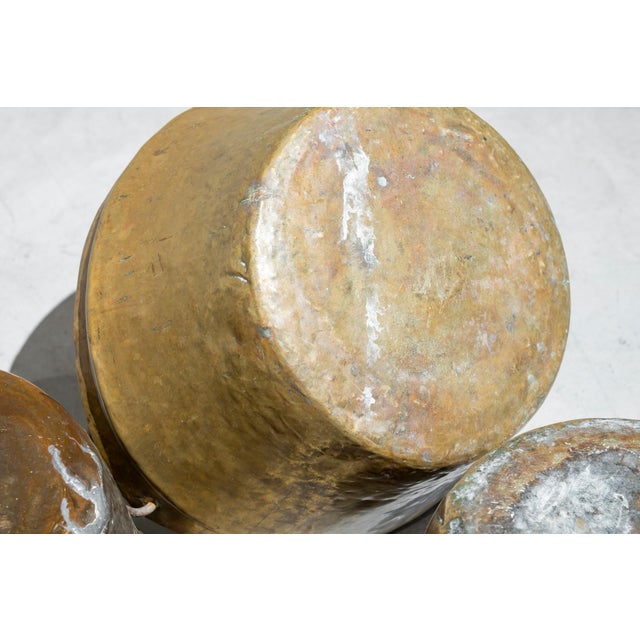 Antique Spanish Copper Cauldrons with Handles, Set of 3 For Sale - Image 3 of 11