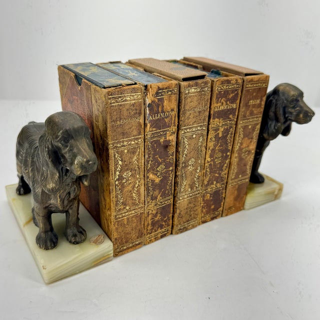 Pair of Mid Century Modern Dog Book Ends on Onyx Bases For Sale - Image 10 of 12