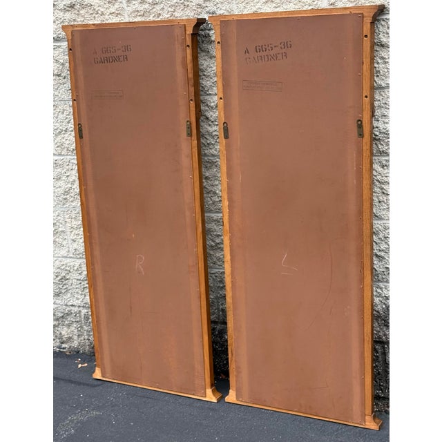 Beautiful pair of French regency mirrors by Thomasville. Each mirror features a cusped arch design, accented with detailed...