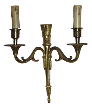 Gold Wall Lights, 1950s, Set of 2