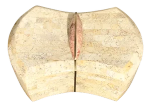 Maitland Smith Tasselated Stone Box With Pink Handle