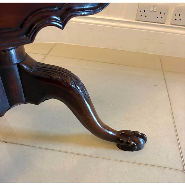 Wood Antique George III Mahogany Piecrust Tilt Top Dining Centre Table, 1780 For Sale - Image 7 of 13