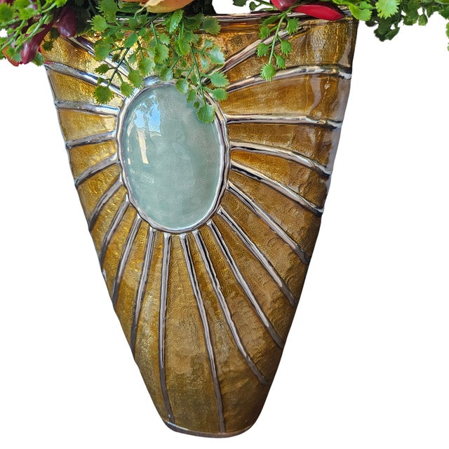 Late 20th Century Pair of Large John-Richard Hollywood Regency Gilt Decorative Vases With Botanical Arrangements For Sale In San Antonio - Image 6 of 12