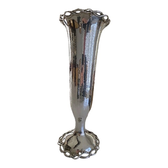 Monumental 18 Inch Gorham Arts & Crafts Sterling Silver Vase Ca. 1909 For Sale