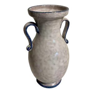 Folk Art Studio Pottery Blue and White. Loving Cup Vase