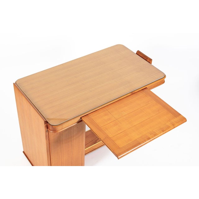 Antique French Art Deco Dominique Lemonwood Desk 1930s For Sale - Image 10 of 16