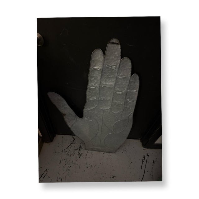 Vintage Metal Gilded Sculpture Hand For Sale - Image 4 of 5