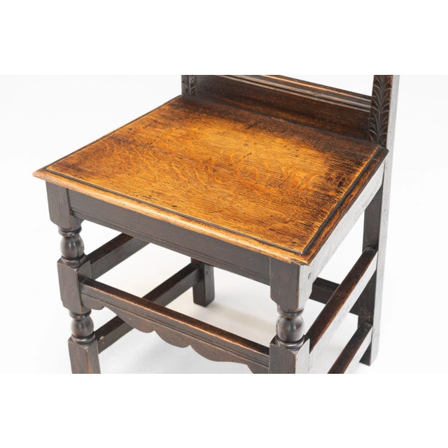 Brown Oak Hall Chairs, 1930s, Set of 2 For Sale - Image 8 of 10