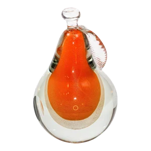 Murano Sommerso Pear by Alfredo Barbini Art Glass Decor 1950s