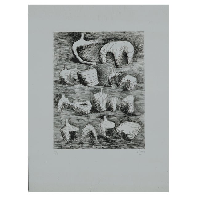 Henry Moore, Studies for Sculpture: Two and Three Piece Reclining Figures, 1967, Etching For Sale