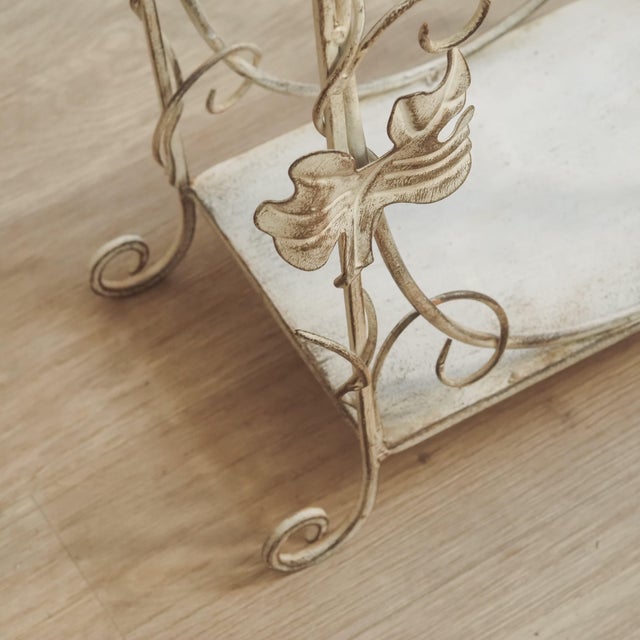 Metal Side Table with Wire Shelf For Sale - Image 9 of 16