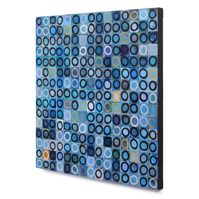 225 Circles v.2 - Contemporary Blue White Abstract Geometric Painting Original Artwork by Brandon Neher For Sale In Los Angeles - Image 6 of 9
