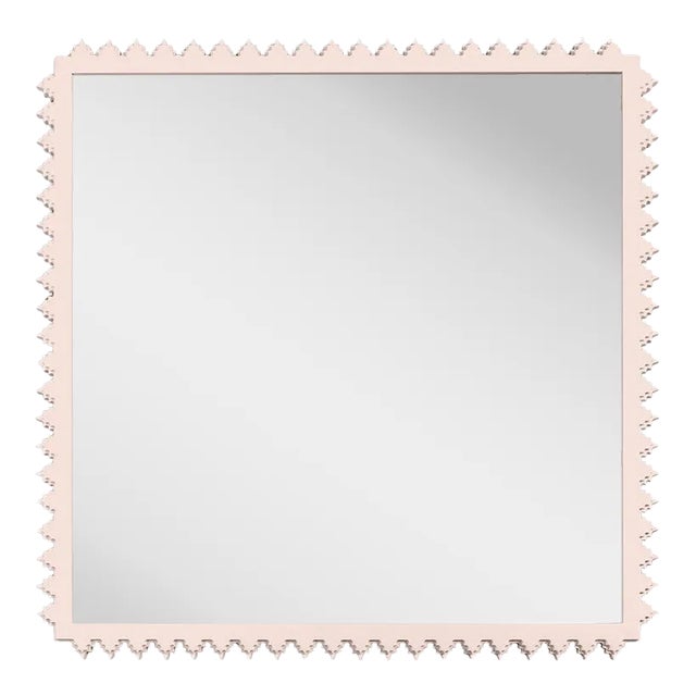 Fleur Home Carnival Muses Square Mirror in Pink Ground, 24.5x24.5 For Sale