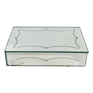 Antique French Art Deco Mirrored Box For Sale