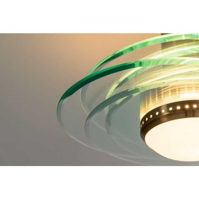 Brass and Glass 2079 Ceiling Lamp by Max Ingrand for Fontana Arte, Italy, 1960s For Sale - Image 12 of 17