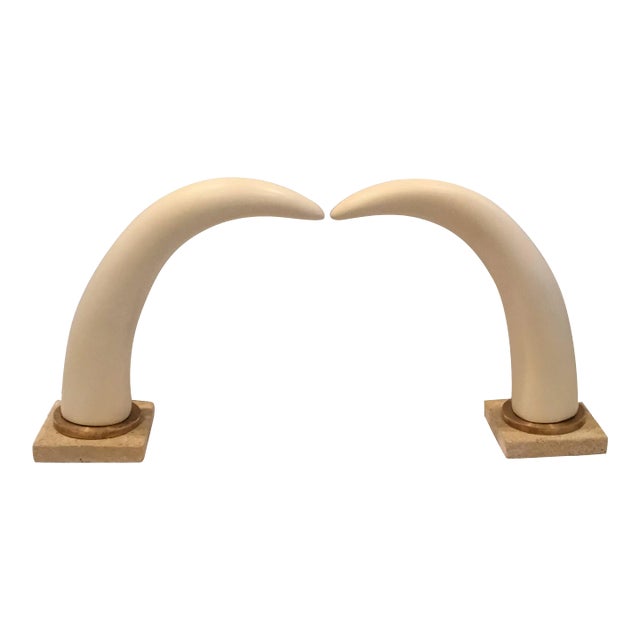 Pair of Decorative Tusk Horn For Sale
