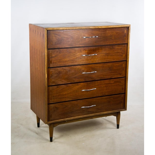 Lane MidCentury Modern Walnut 5 Drawer Dresser Chairish
