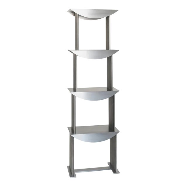 Standing Shelf in Stainless Steel by Sashaxsasha For Sale