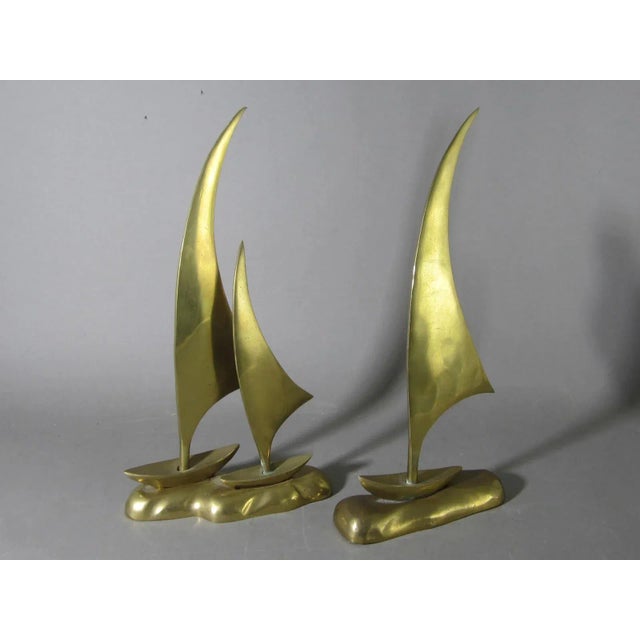 Mid Century Brass Sailboats - a Pair For Sale In Kansas City - Image 6 of 7