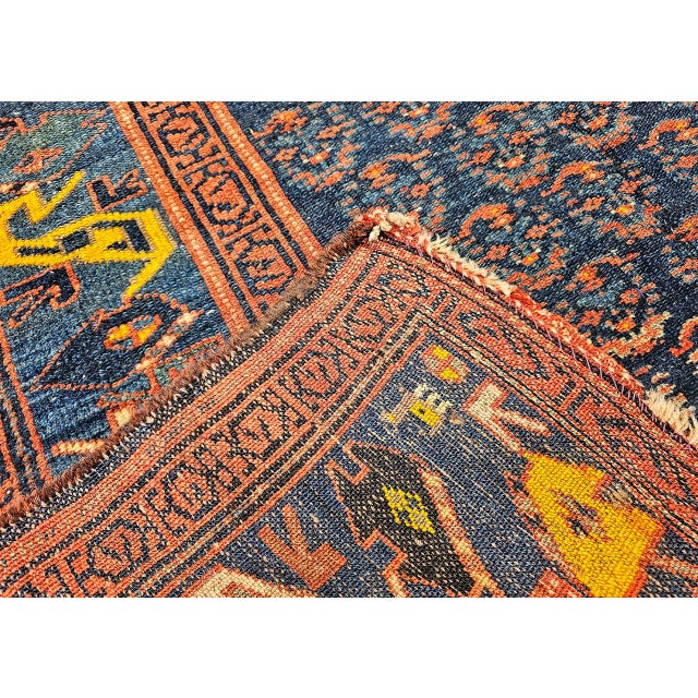 Antique Persian Bidjar Rug, Hand-Knotted Wool, Allover Paisley Pattern. Blue & Green, 4x6 For Sale - Image 15 of 16