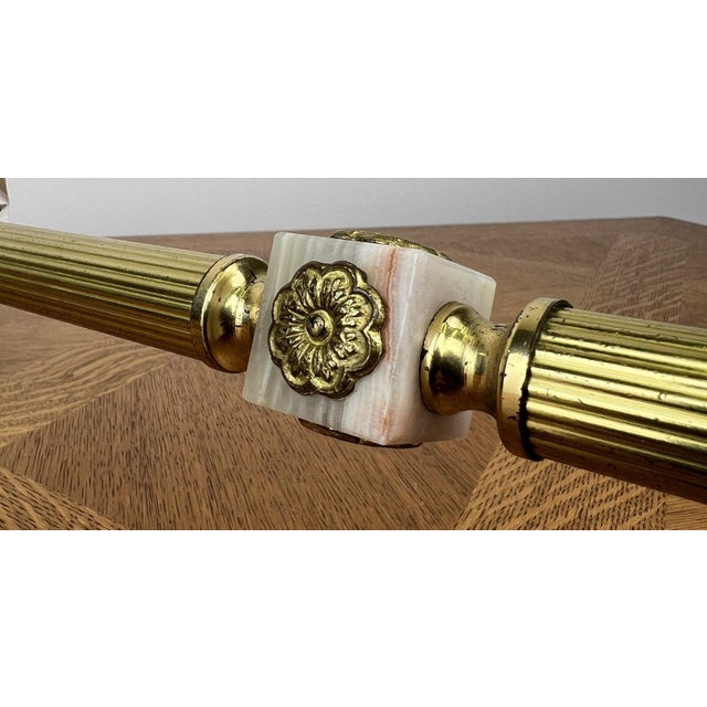 Vintage French Ashtray Stand in Brass and Onyx Crystal For Sale - Image 11 of 14