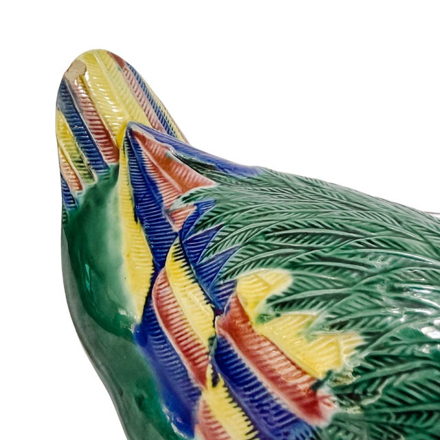 Mid 20th Century Chinese Emerald Green Glazed Ceramic Duck Figurines For Sale - Image 12 of 15