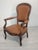 Brown Vintage Chippendale Armchair in Genuine Leather, 1975 For Sale - Image 8 of 14