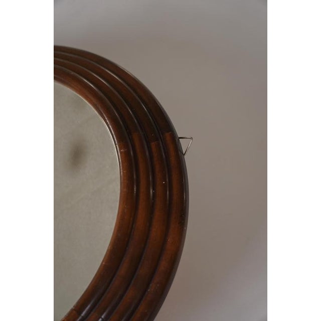 Vintage Round Wooden Decorative Wall Mirror, 1950s For Sale - Image 17 of 18