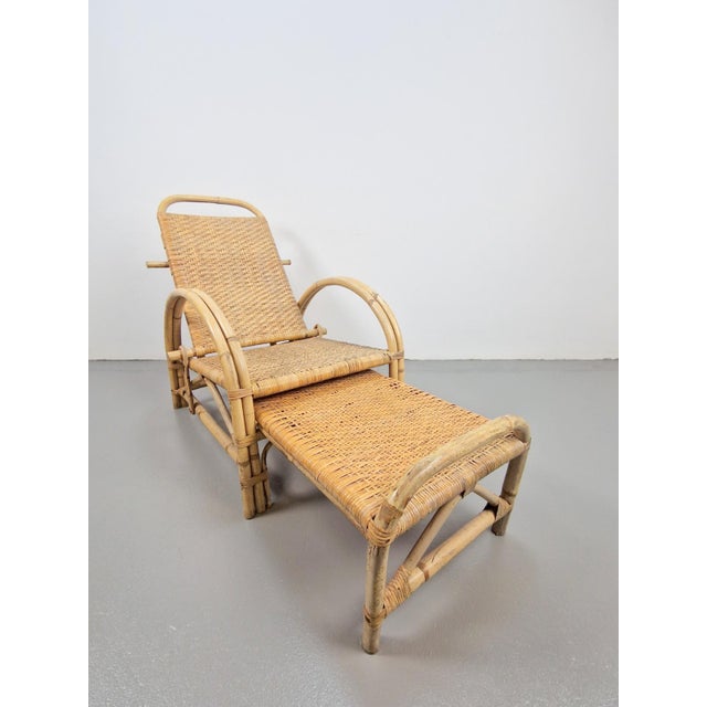 Vintage Extendable Deck Chair in Rattan, 1960 For Sale - Image 18 of 18