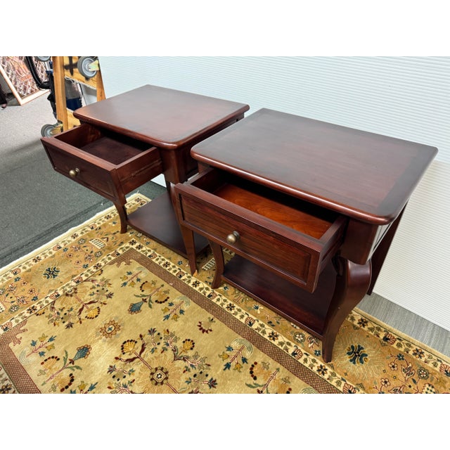 Traditional Georgian Style End Tables/Nightstands, Pair For Sale - Image 3 of 12