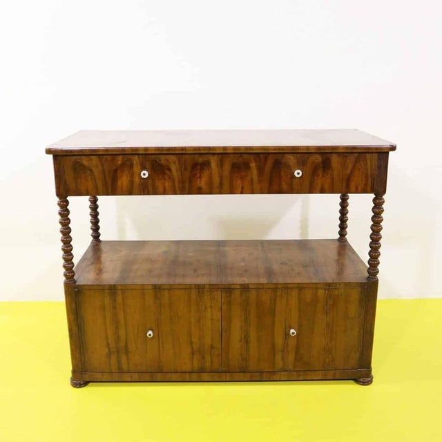 Wooden Cabinet with Turned Columns and Ceramic Knobs For Sale - Image 14 of 14